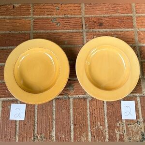 Set of 2 Pier 1 Toscana Gold Earthenware Wide Rim Soup or Pasta Bowls 9.5”W